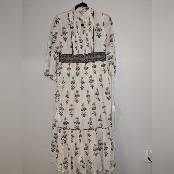 Inde Rooh Jaipuri Print Cotton A Line Maxi Dress Size Small - Picture 6 of 11